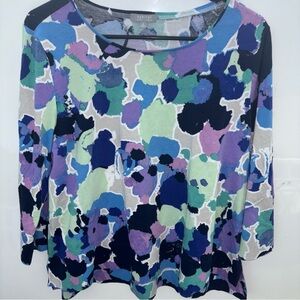 Habitat Women's Colorful Abstract Long Sleeve Top